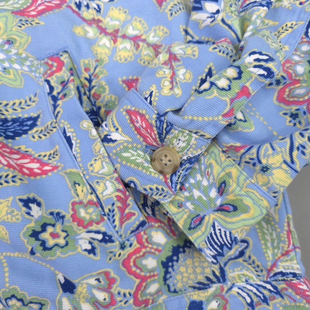 The Tog Shop Jacket Womens XL Blue Floral Print Cotton Button Front Preppy - Picture 4 of 14